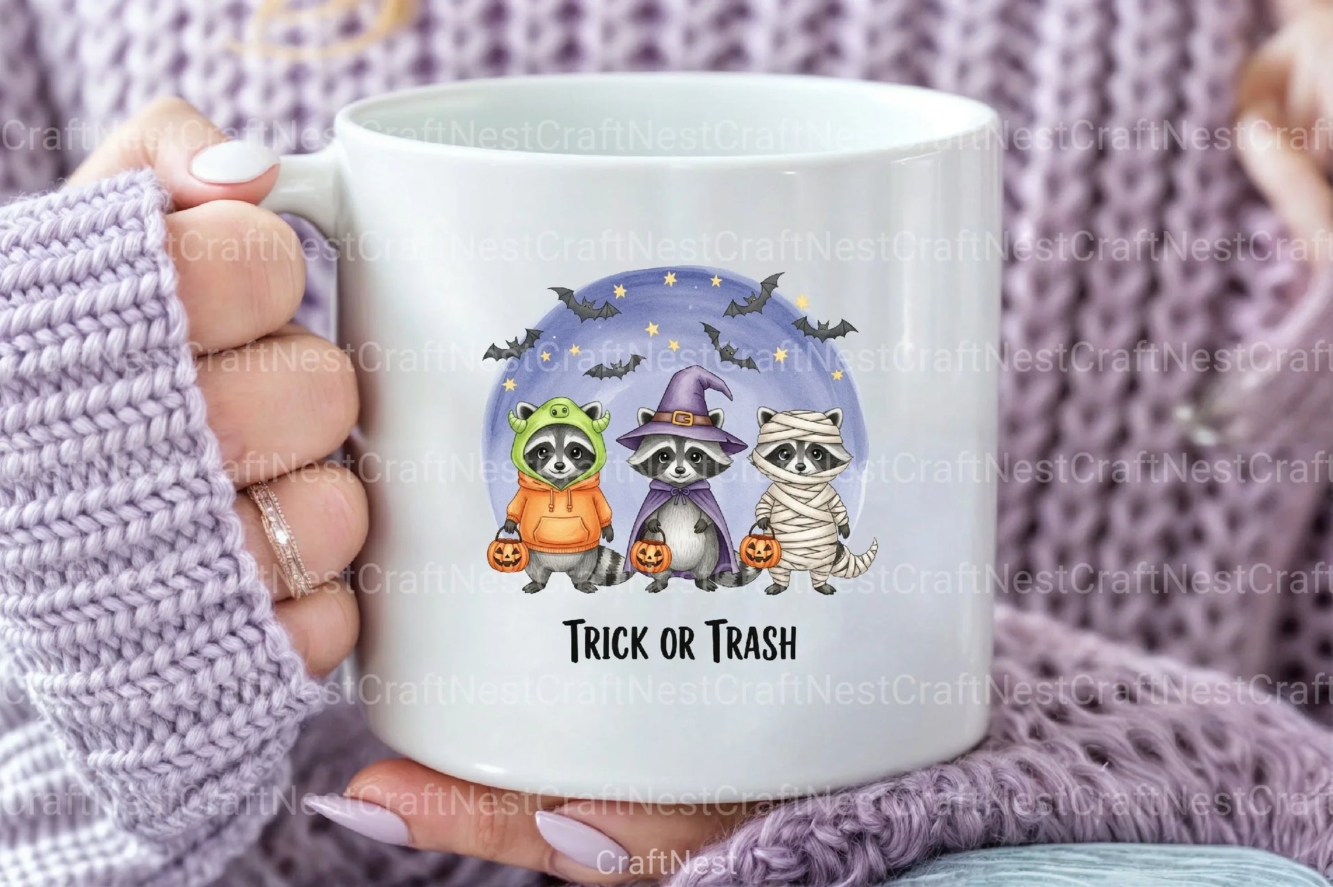 Halloween Raccoon Trick Or Treat Clipart Bundle - CraftNest - Digital Crafting and Art