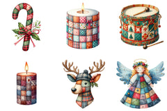 Patchwork Christmas Clipart Bundle 99 - CraftNest - Digital Crafting and Art