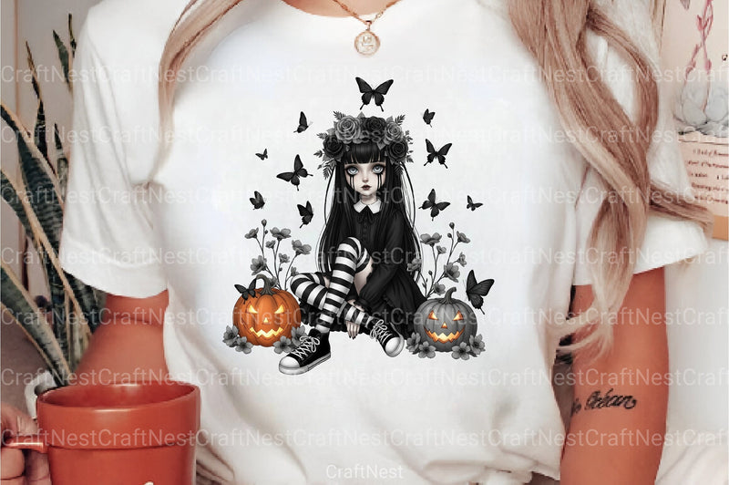 Whimsical Halloween Girl Clipart Bundle - CraftNest - Digital Crafting and Art
