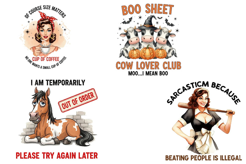 Funny Sarcastic Quotes Clipart Bundle - CraftNest - Digital Crafting and Art