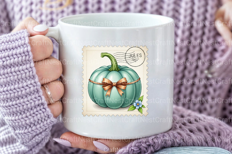 Pumpkin Postage Stamp Clipart Bundle 3 - CraftNest - Digital Crafting and Art