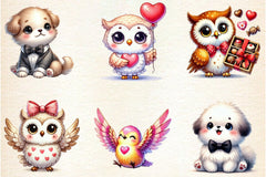 Cute Kawaii Owl Valentine Clipart Bundle 77 - CraftNest - Digital Crafting and Art