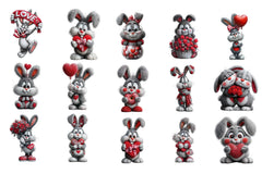 Valentine Rabbit Clipart Bundle - CraftNest - Digital Crafting and Art