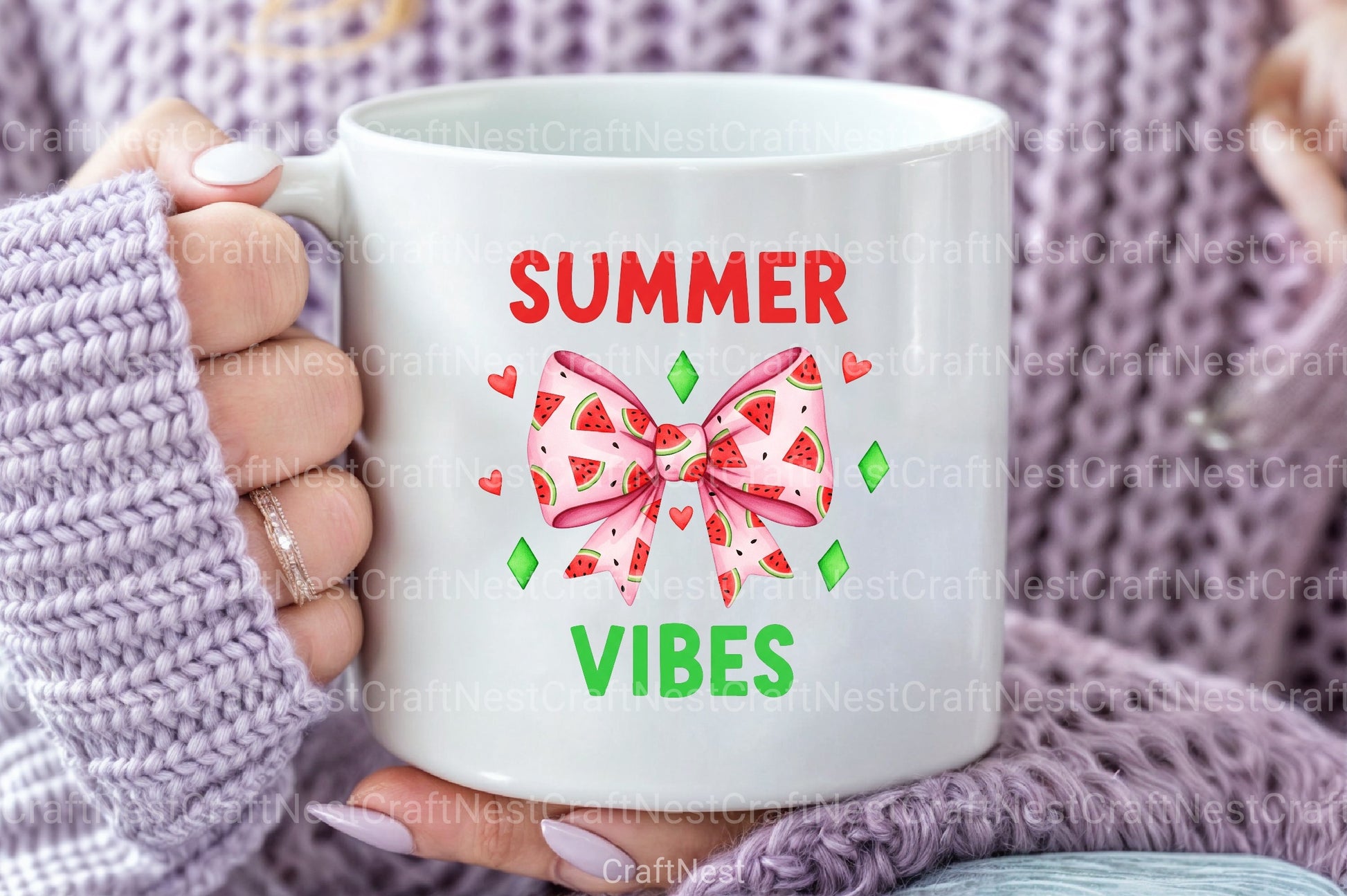 Summer Vibes Watermelon Bow Clipart Bundle - CraftNest - Digital Crafting and Art