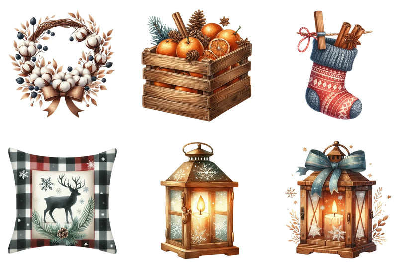 Rustic Christmas Clipart Bundle - CraftNest - Digital Crafting and Art
