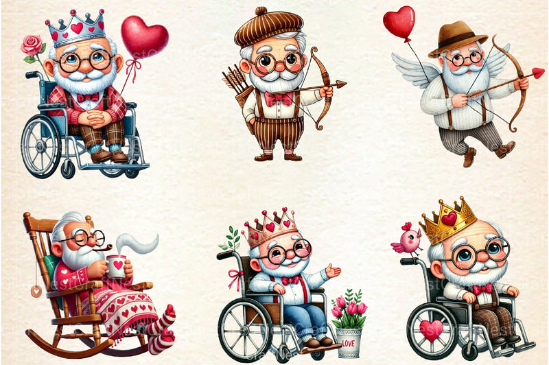 Funny Valentine's Grandpa Clipart Bundle 2 - CraftNest - Digital Crafting and Art