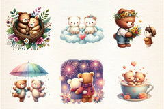 Cute Couple Bear Clipart Bundle - CraftNest - Digital Crafting and Art