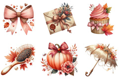 Cute Coquette Autumn Clipart Bundle - CraftNest - Digital Crafting and Art
