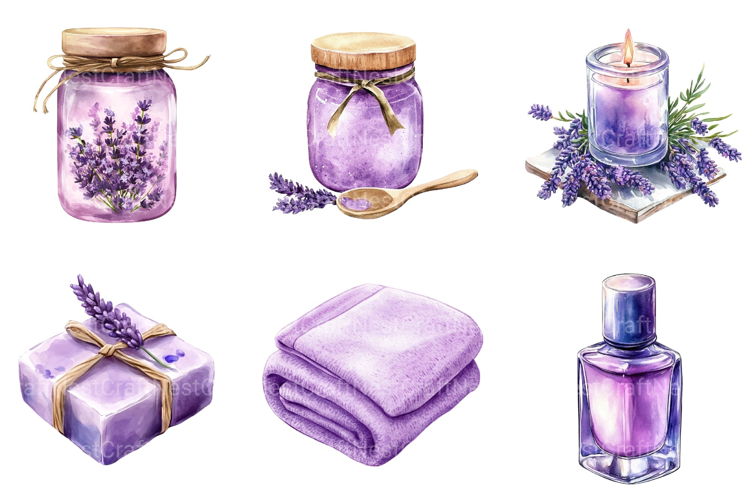 Lavender Pamper Time Clipart Bundle 2 - CraftNest - Digital Crafting and Art