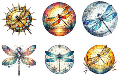 Dragonfly Stained Glass Clipart Bundle - CraftNest - Digital Crafting and Art