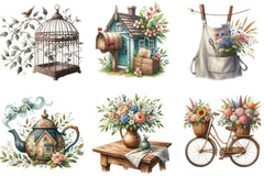 Rustic Vintage Farmhouse Spring Clipart Bundle - CraftNest - Digital Crafting and Art