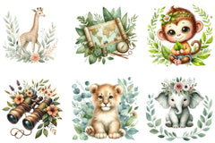 Spring Safari Clipart Bundle - CraftNest - Digital Crafting and Art