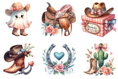Coquette Cowgirl Clipart Bundle - Western Theme - CraftNest - Digital Crafting and Art