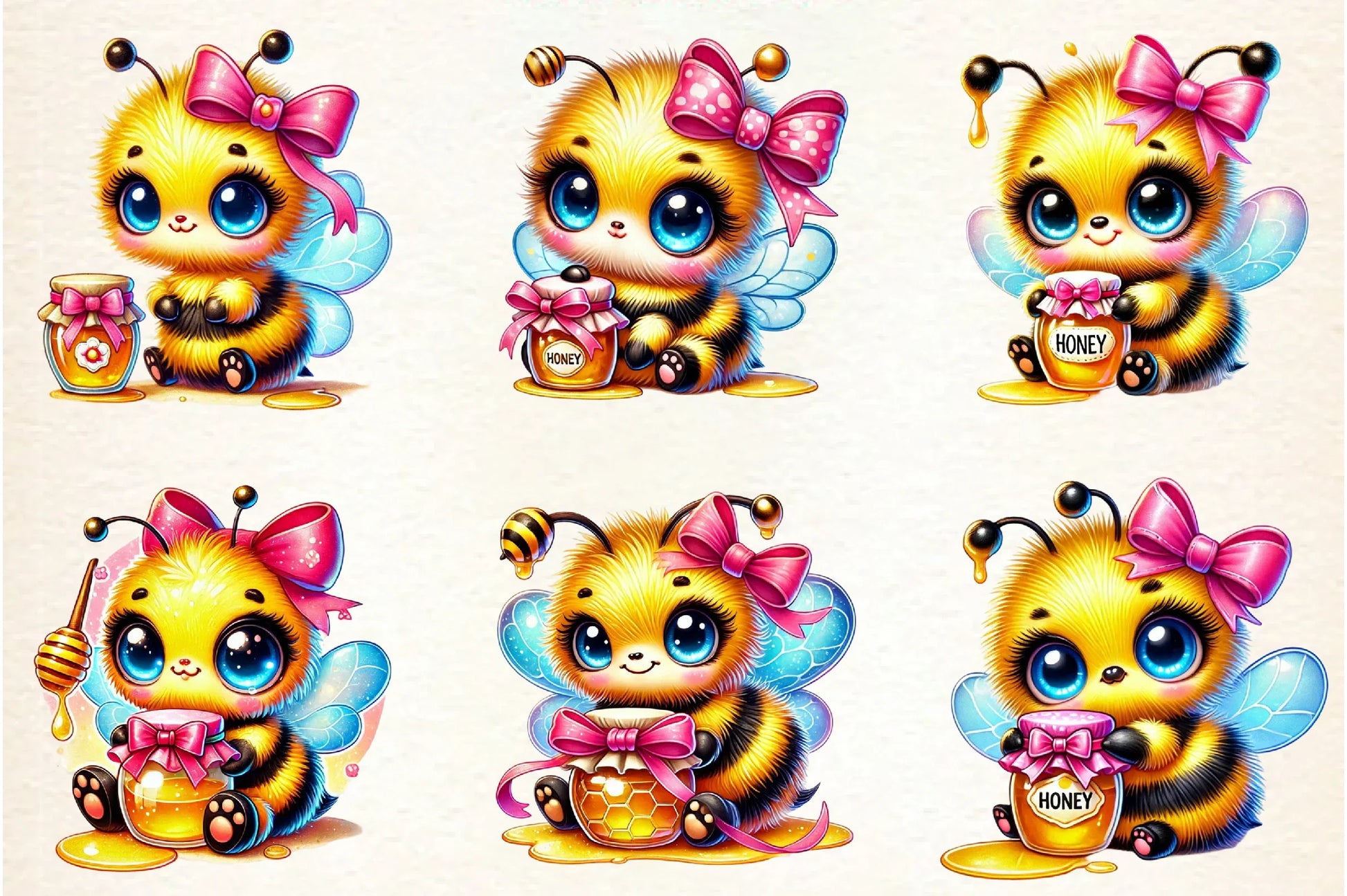 Cute Honey Bee Clipart Bundle - CraftNest - Digital Crafting and Art