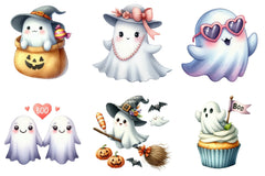 Halloween Cute Ghost Clipart Bundle - CraftNest - Digital Crafting and Art