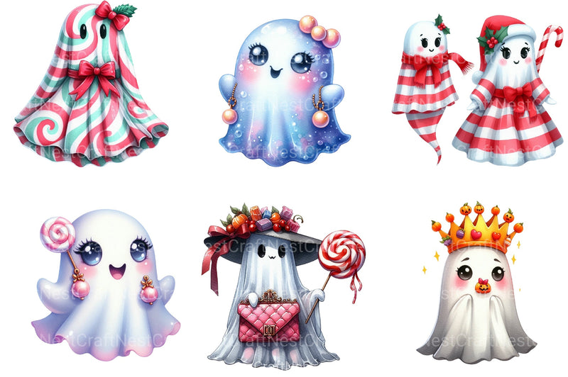 Candy Couture Ghost Halloween Clipart Bundle - CraftNest - Digital Crafting and Art