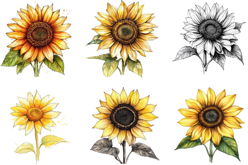 Sunflower Bloom Clipart Bundle - CraftNest - Digital Crafting and Art