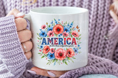 Floral 4th of July Patriotic Clipart Bundle - CraftNest - Digital Crafting and Art