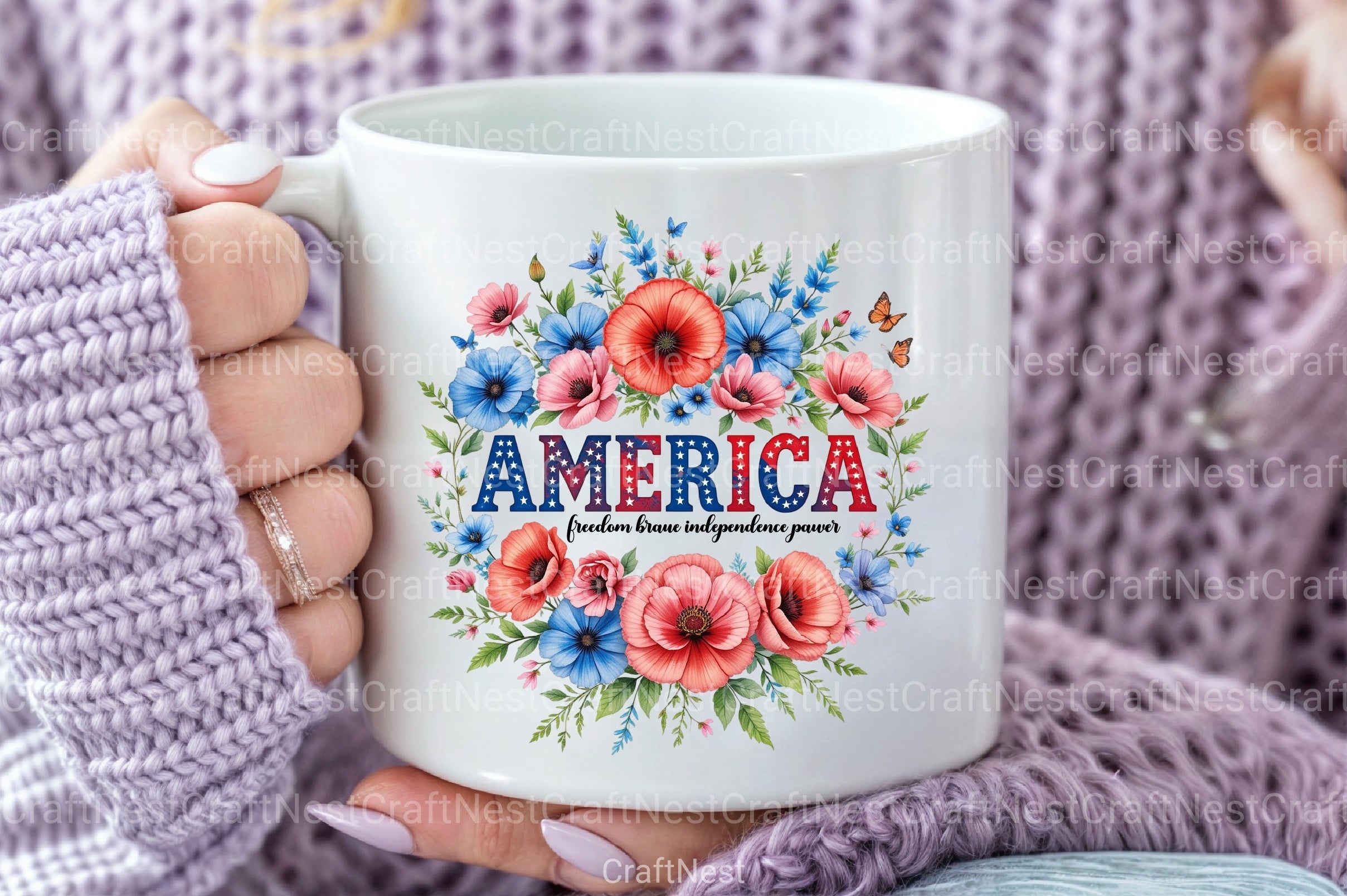 Floral 4th of July Patriotic Clipart Bundle - CraftNest - Digital Crafting and Art