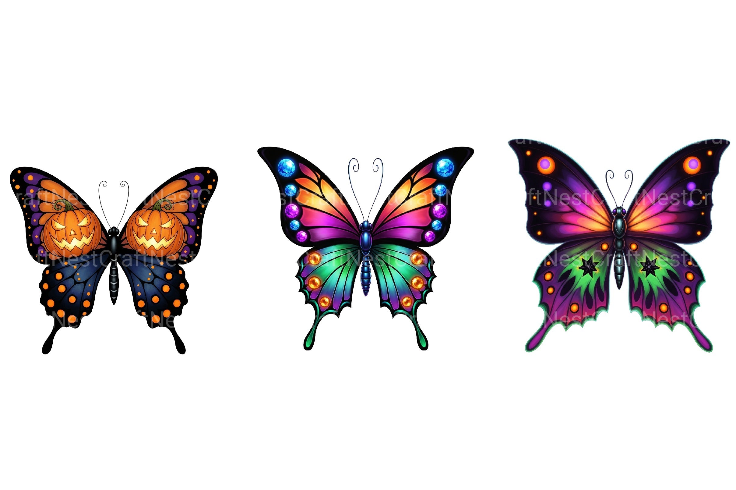 Halloween Butterfly Clipart Bundle 99 - CraftNest - Digital Crafting and Art