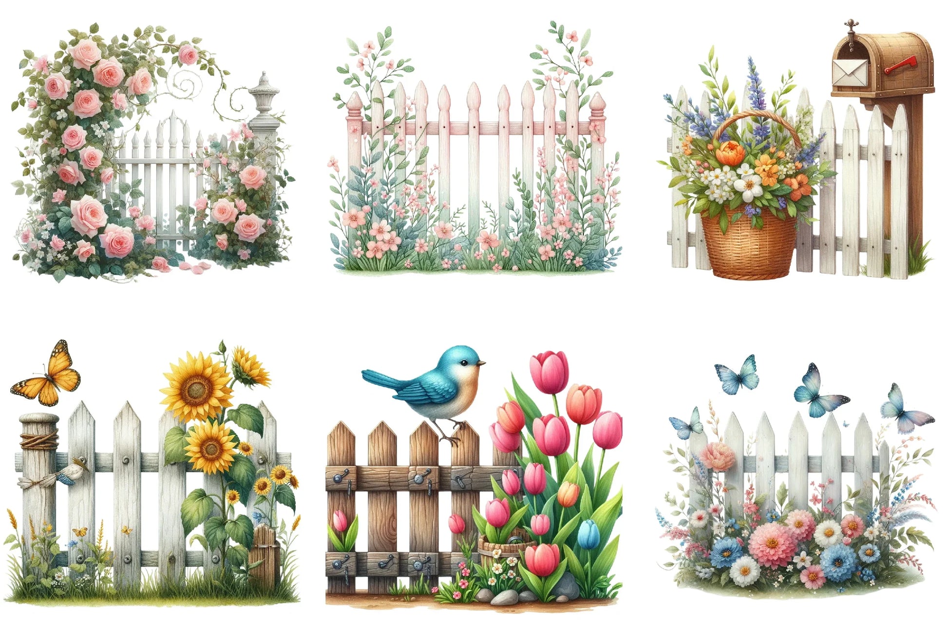 Spring Fences Clipart Bundle - CraftNest - Digital Crafting and Art