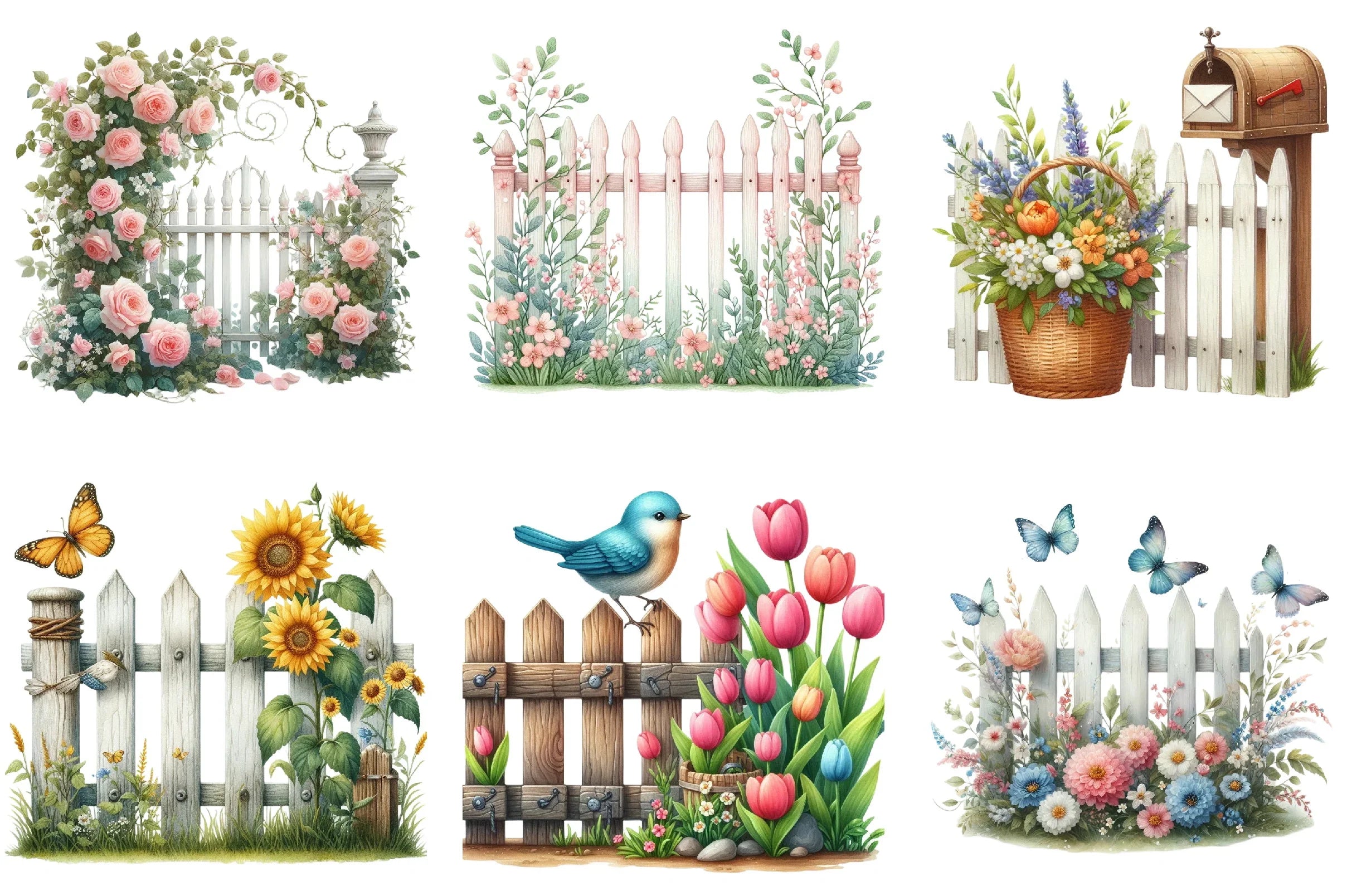 Spring Fences Clipart Bundle - CraftNest - Digital Crafting and Art