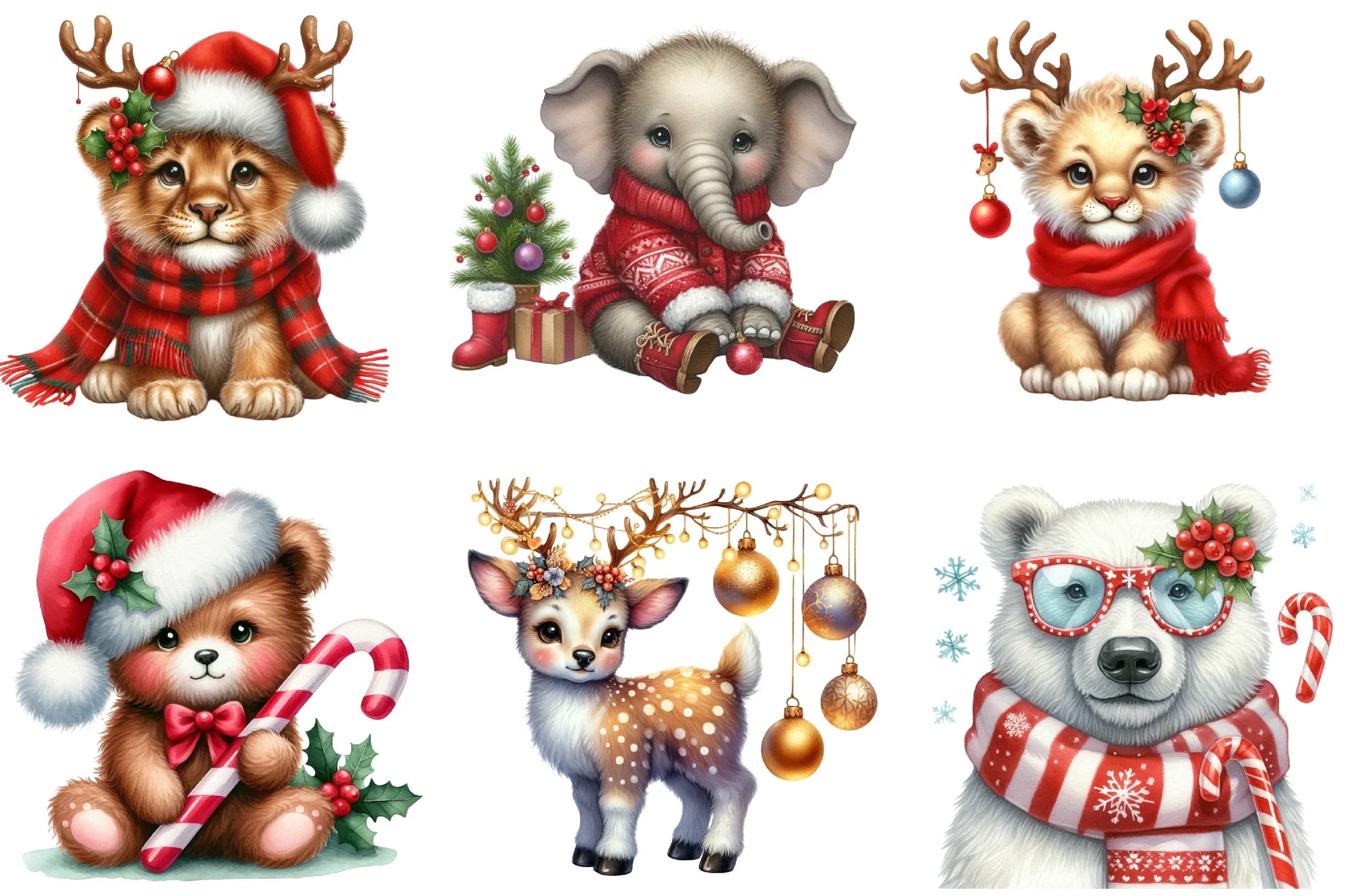 Christmas Animal Clipart Bundle - CraftNest - Digital Crafting and Art