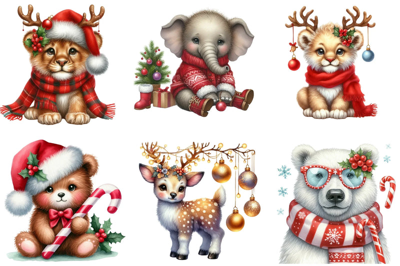 Christmas Animal Clipart Bundle - CraftNest - Digital Crafting and Art