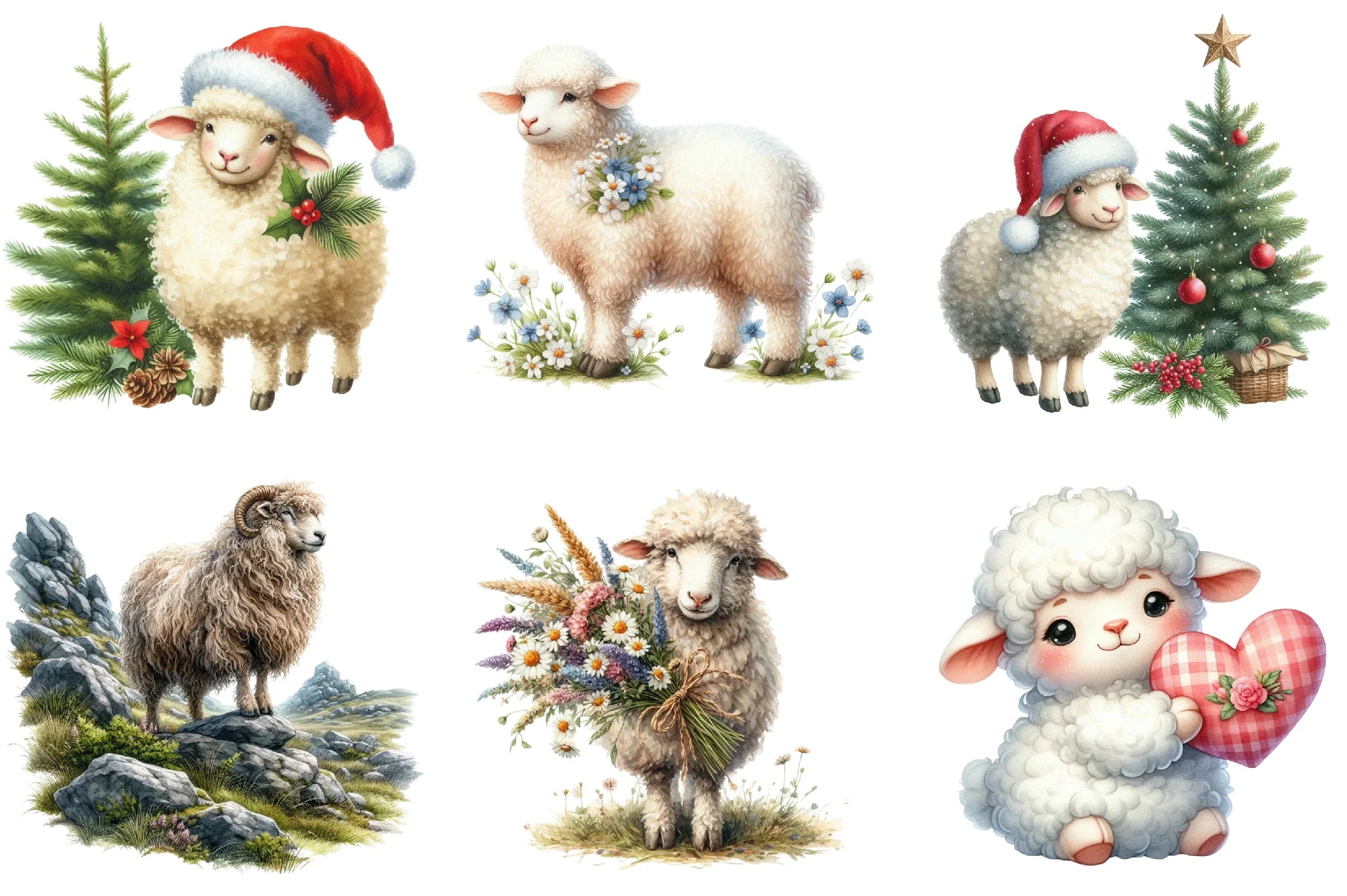 Sheep Clipart Bundle - CraftNest - Digital Crafting and Art