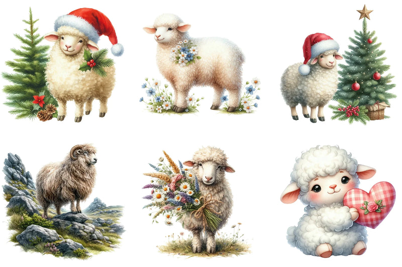 Sheep Clipart Bundle - CraftNest - Digital Crafting and Art