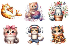 Cute Cat Clipart Bundle - CraftNest - Digital Crafting and Art