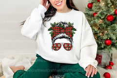 Christmas Messy Bun Design Clipart Bundle - CraftNest - Digital Crafting and Art