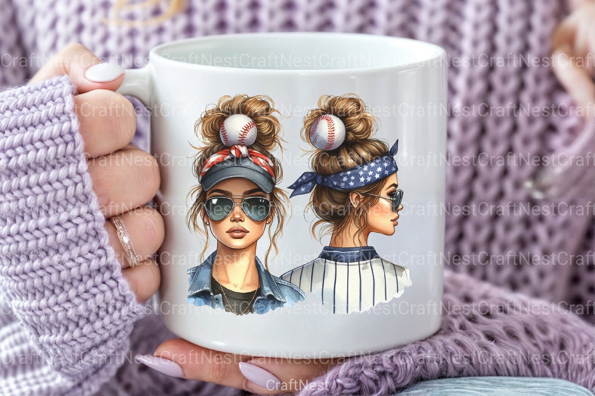 Messy Bun Bandana Mom Life Clipart Bundle 4 - CraftNest - Digital Crafting and Art