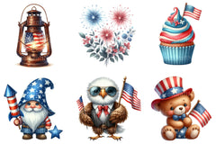Fourth of July Cute Clipart Bundle - CraftNest - Digital Crafting and Art