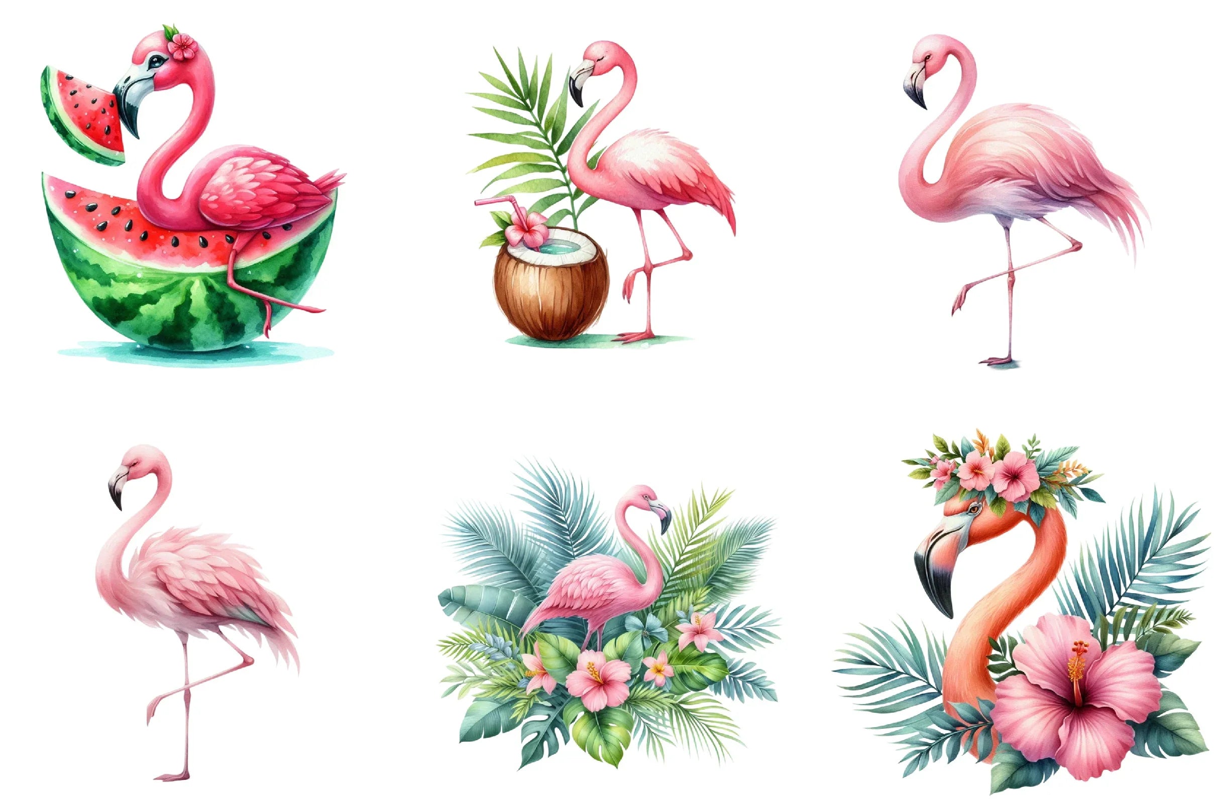 Summer Flamingo Clipart Bundle - CraftNest - Digital Crafting and Art