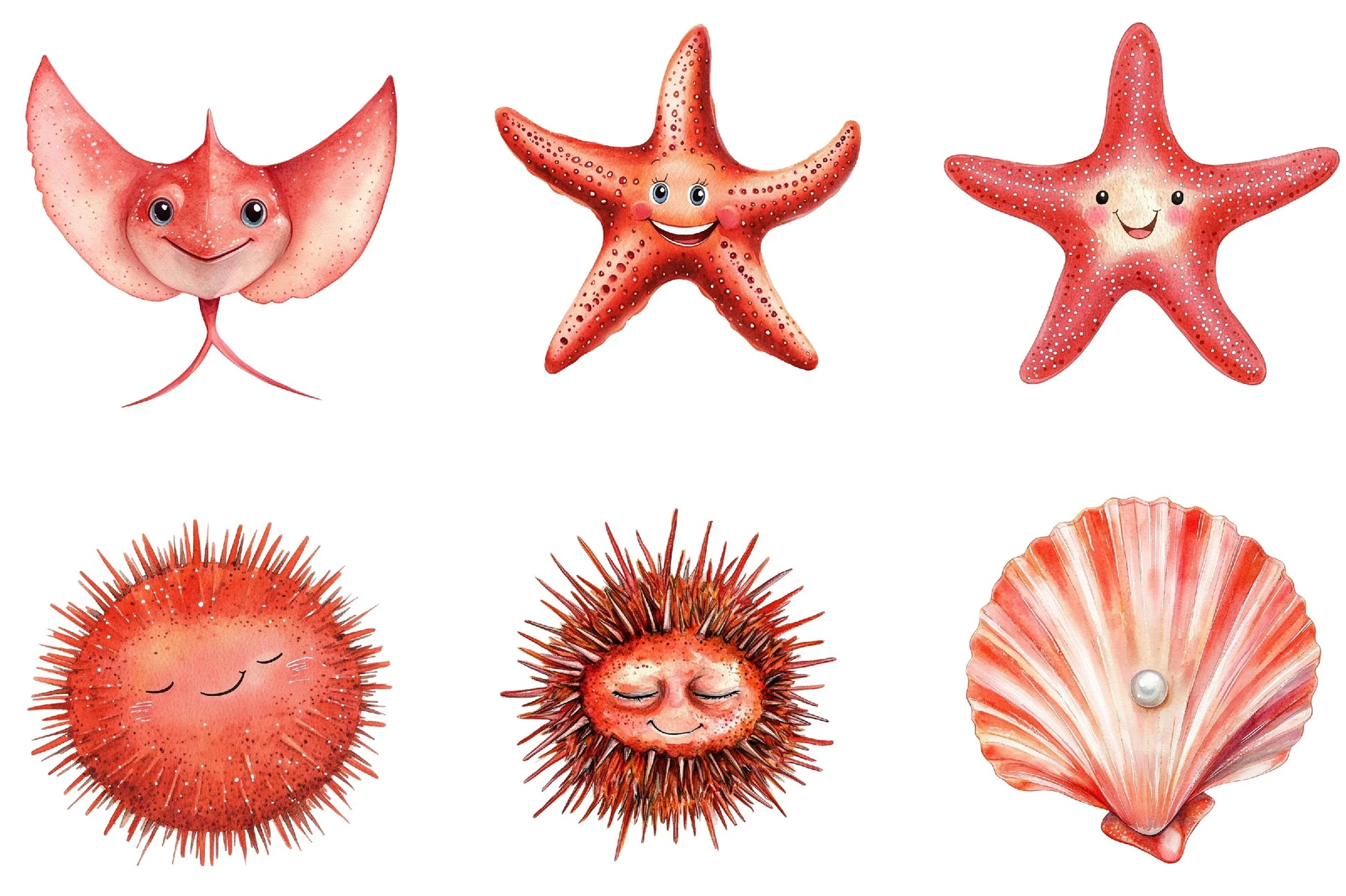 Red Ocean Animals Clipart Bundle - CraftNest - Digital Crafting and Art