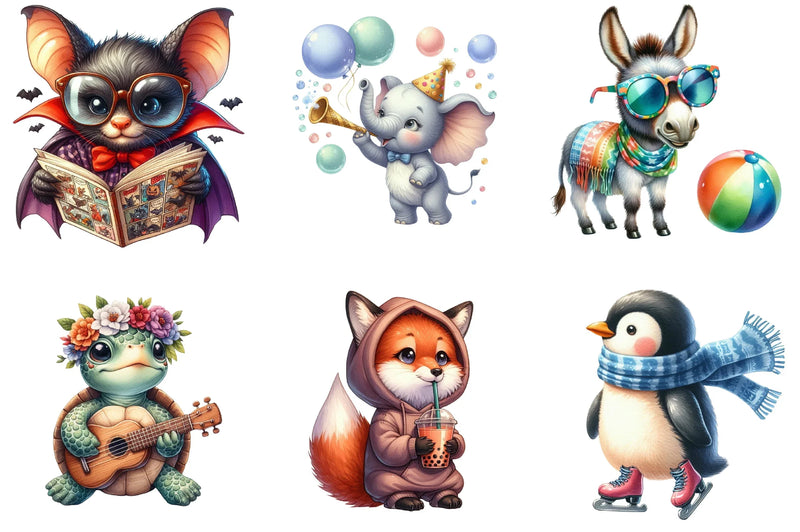 Quirky Animals Clipart Bundle - CraftNest - Digital Crafting and Art