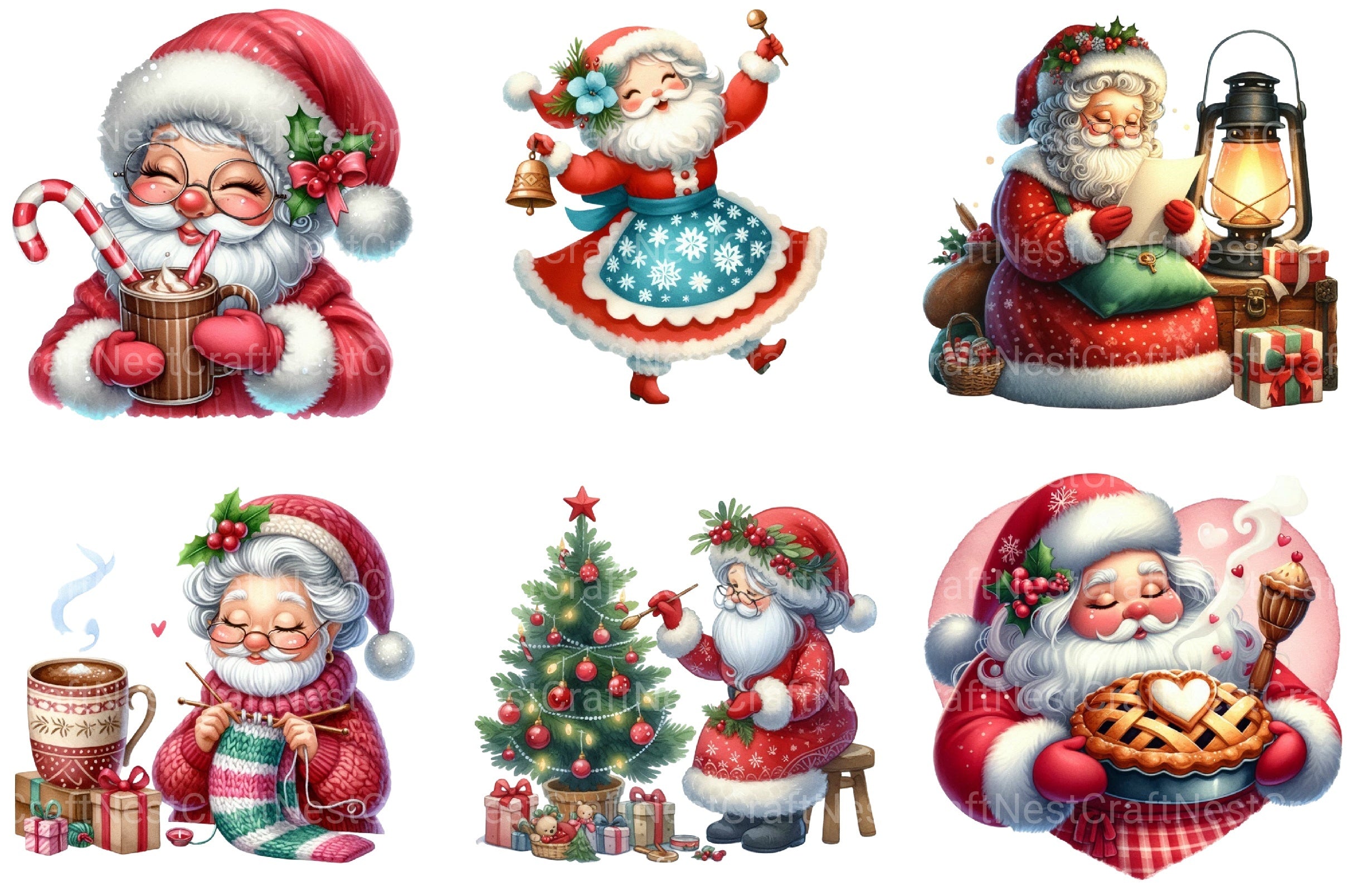 Christmas Mrs. Claus Clipart Bundle 67 - CraftNest - Digital Crafting and Art