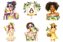 Summer Lemon Woman Clipart Bundle - CraftNest - Digital Crafting and Art