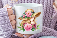 Girl with Peonies Flower Clipart Bundle 45 - CraftNest - Digital Crafting and Art