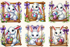 Easter Bunny Swing Clipart Bundle - CraftNest - Digital Crafting and Art