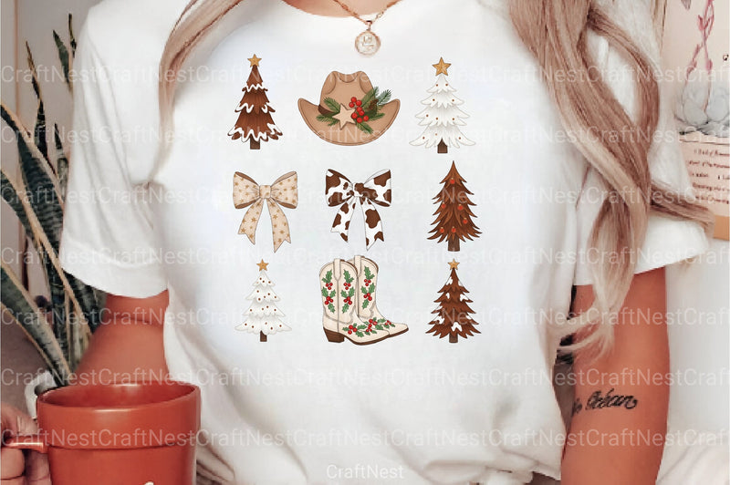 Western Christmas Coquette Clipart Bundle - CraftNest - Digital Crafting and Art