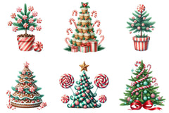 Peppermint Christmas Trees Clipart Bundle - CraftNest - Digital Crafting and Art