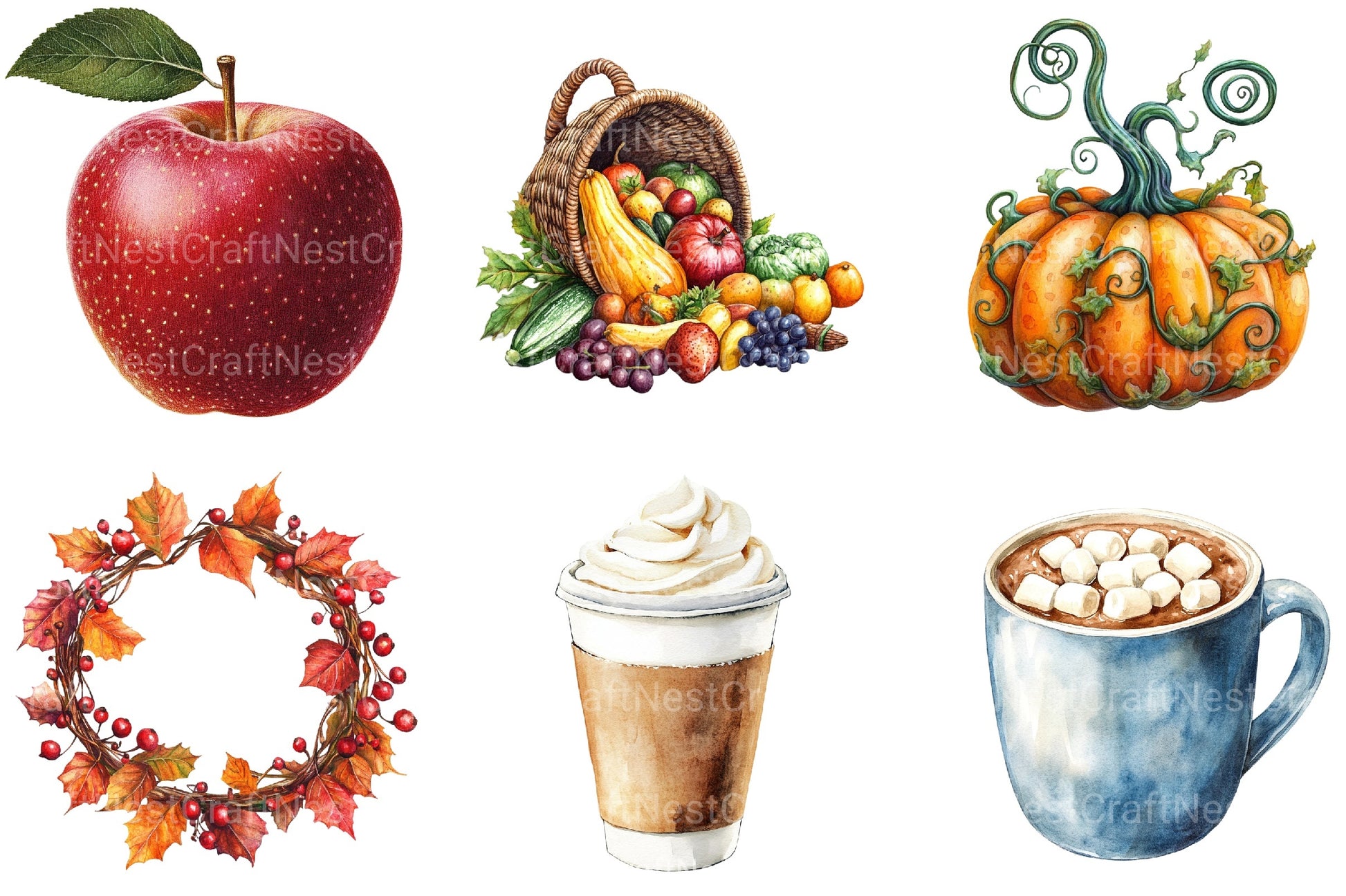 Autumn Chilly Morning Clipart Bundle 33 - CraftNest - Digital Crafting and Art