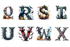 Halloween Alphabet Clipart Bundle - CraftNest - Digital Crafting and Art