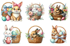 Cute Easter Bunny & Basket Clipart Bundle - CraftNest - Digital Crafting and Art
