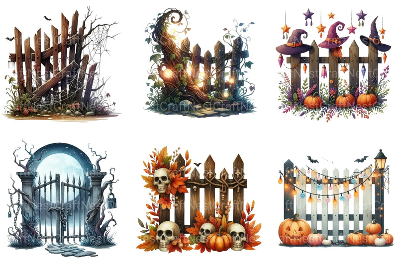 Halloween Fence Clipart Bundle 1 - CraftNest - Digital Crafting and Art