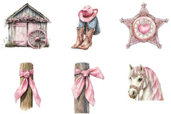 Pink Western Cowgirl Clipart Bundle - CraftNest - Digital Crafting and Art