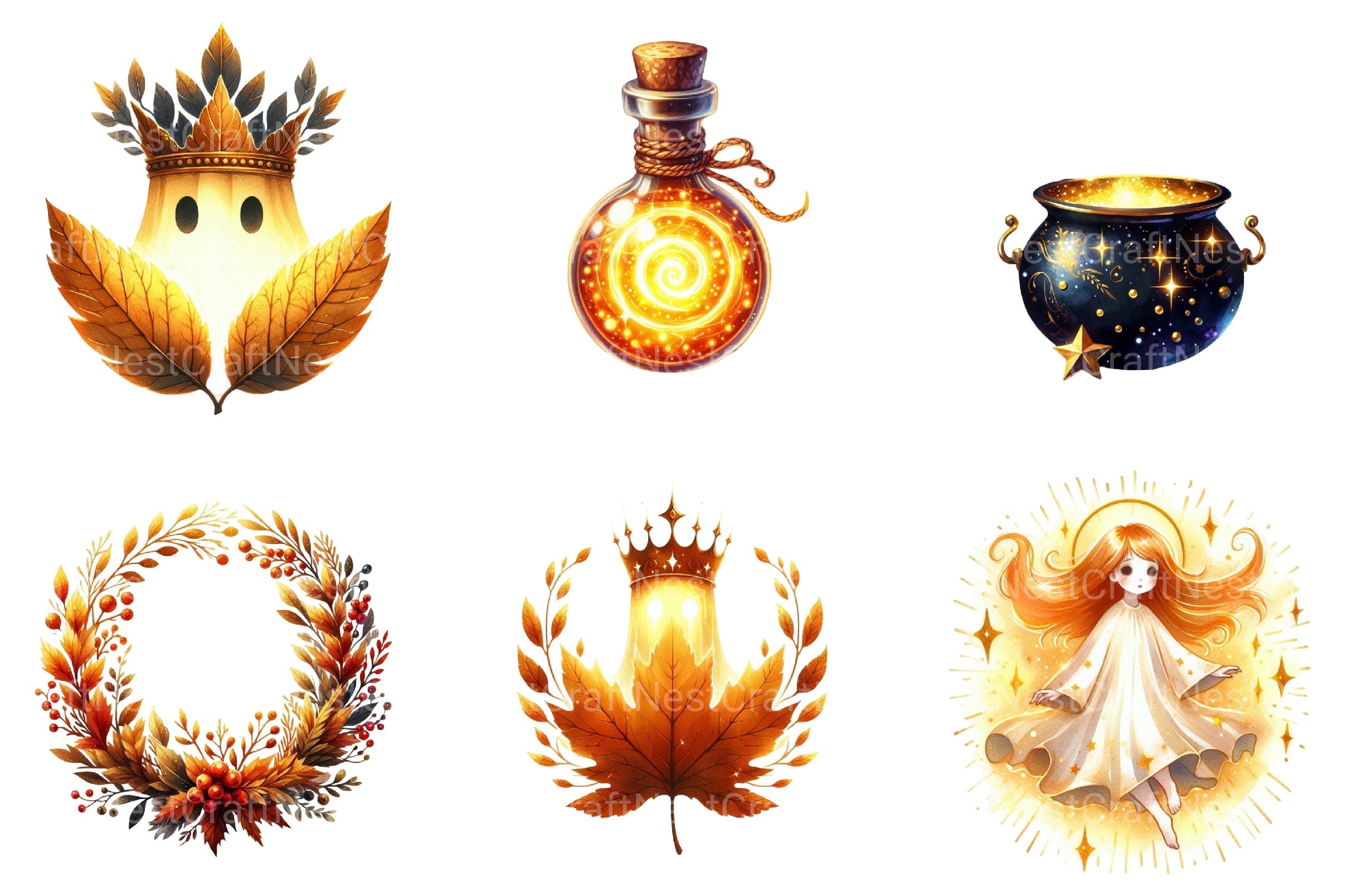 Golden Hour Halloween Clipart Bundle - CraftNest - Digital Crafting and Art