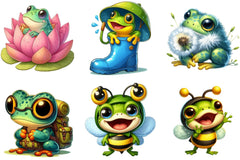 Spring Frog Clipart Bundle - CraftNest - Digital Crafting and Art